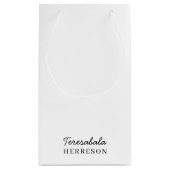 Modern Neutral Monogram Design スモールペーパーバッグ (裏面)