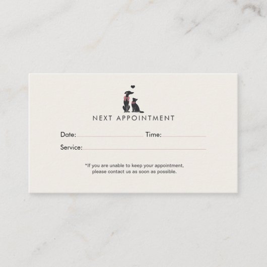 Modern Neutral Pet Sitter Appointment | Editable 予約カード (正面)