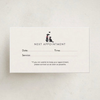 Modern Neutral Pet Sitter Appointment | Editable 予約カード