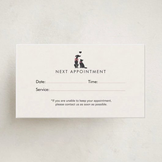 Modern Neutral Pet Sitter Appointment | Editable 予約カード