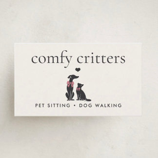 Modern Neutral Pet Sitter Dog Walker | Editable 名刺