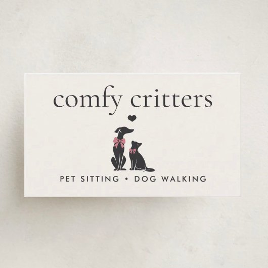 Modern Neutral Pet Sitter Dog Walker | Editable 名刺