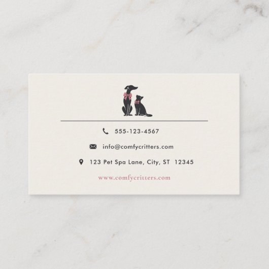 Modern Neutral Pet Sitter Dog Walker | Editable 名刺 (裏面)