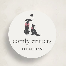 Modern Neutral Pet Sitter Logo ラウンドシール