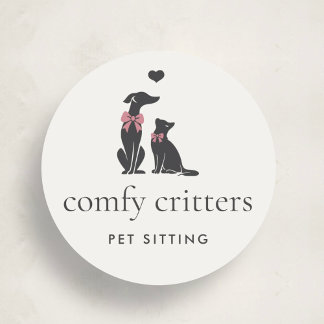 Modern Neutral Pet Sitter Logo ラウンドシール