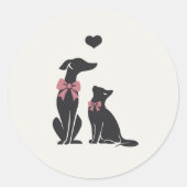 Modern Neutral Pet Sitter Sticker ラウンドシール (正面)