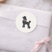 Modern Neutral Poodle Seal Sticker ラウンドシール