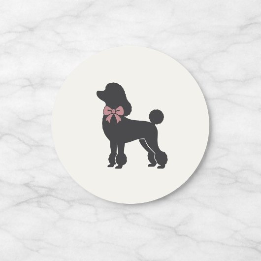 Modern Neutral Poodle Seal Sticker ラウンドシール
