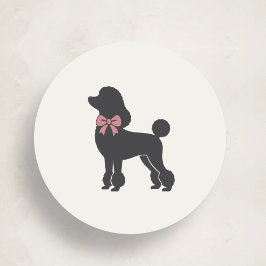 Modern Neutral Poodle Seal Sticker ラウンドシール