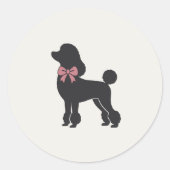 Modern Neutral Poodle Seal Sticker ラウンドシール (正面)