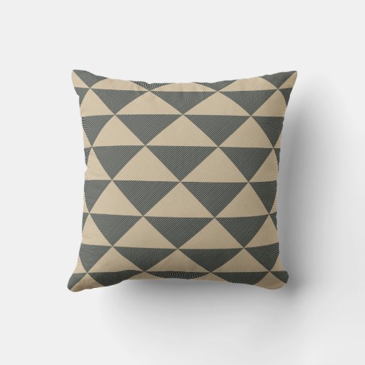 Modern Neutral Scandinavian Pattern Throw Pillow クッション (裏面)