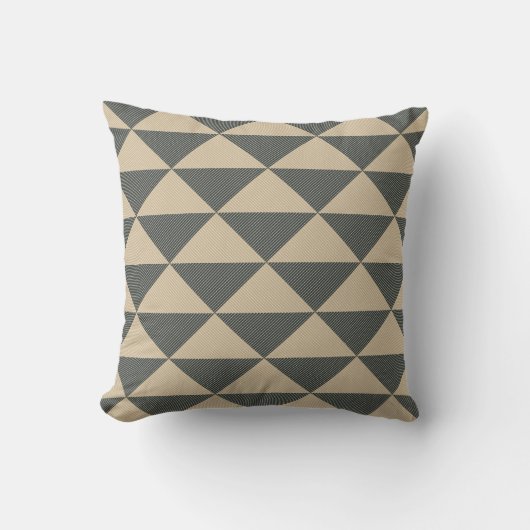 Modern Neutral Scandinavian Pattern Throw Pillow クッション (正面)