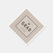 Modern Neutral Sporty Stripes Graduation Party スタンダードカクテルナプキン (角)