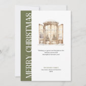 Modern neutral tones Christmas tree greeting card シーズンカード (正面)