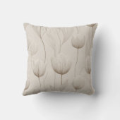 Modern Neutral Tulip Ivory Floral Pattern クッション (裏面)