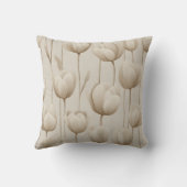 Modern Neutral Tulip Ivory Floral Pattern クッション (裏面)