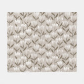 Modern Neutral Tulip Ivory Floral Pattern フリースブランケット (正面(横))