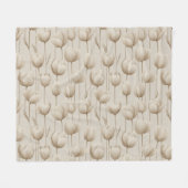 Modern Neutral Tulip Ivory Floral Pattern フリースブランケット (正面(横))