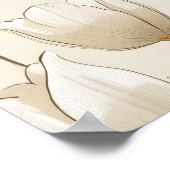 Modern Neutral Tulip Ivory Floral Pattern ポスター (角)