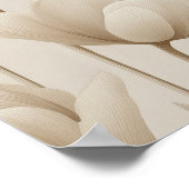 Modern Neutral Tulip Ivory Floral Pattern ポスター (角)