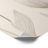 Modern Neutral Tulip Ivory Floral Pattern ポスター (角)