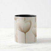 Modern Neutral Tulip Ivory Floral Pattern マグカップ (中央)
