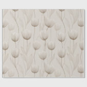 Modern Neutral Tulip Ivory Floral Pattern ラッピングペーパー (フラット)