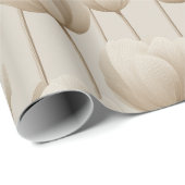 Modern Neutral Tulip Ivory Floral Pattern ラッピングペーパー (ロールコーナー)