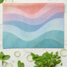 Modern Neutral Wave Kitchen Towel – Minimalist 
