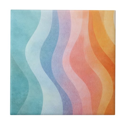 Modern Neutral Wave • Minimalist Deco • Trendy タイル (正面)