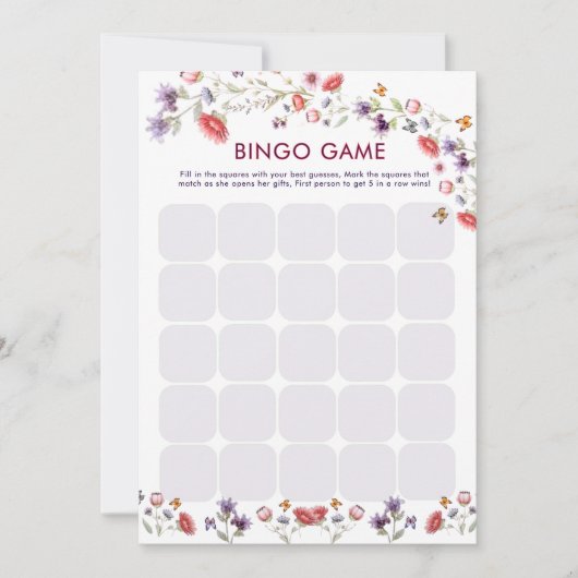Modern New Chapter Begins Bridal Shower Bingo Game (正面)