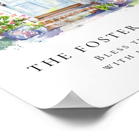 Modern New Home Simple Watercolor ポスター (角)