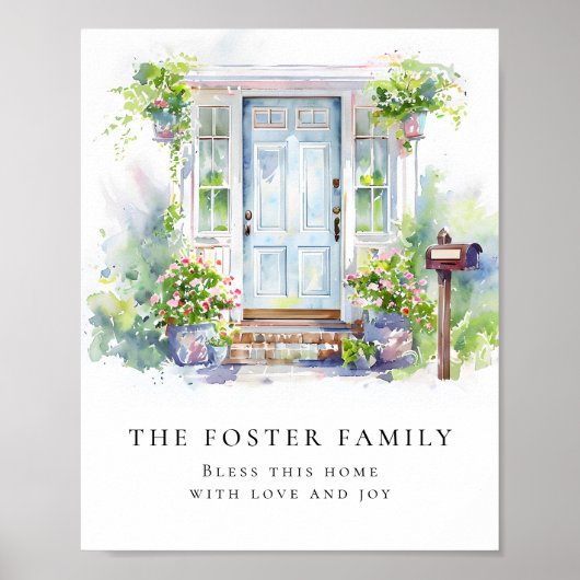 Modern New Home Simple Watercolor ポスター (正面)