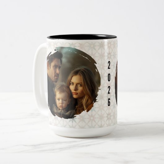 Modern New Year Resolutions Checklist Personalized ツートーンマグカップ (正面左)