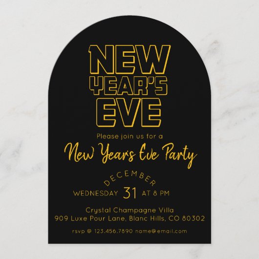 Modern New Year's Eve Party  招待状 (正面)