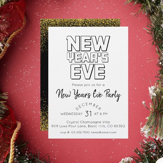 Modern New Year's Eve Party  招待状