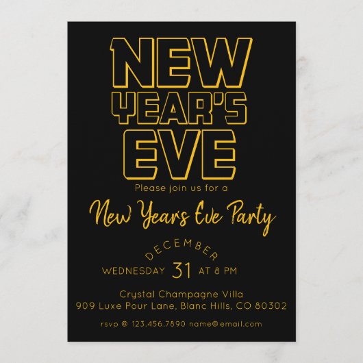 Modern New Year's Eve Party  招待状 (正面)