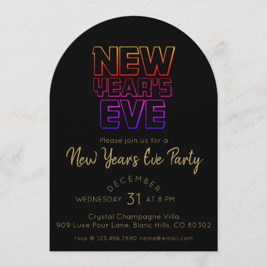Modern New Year's Eve Party 招待状 (正面)