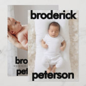 Modern Newborn Simple Photo Birth 案内状 (正面/裏面)