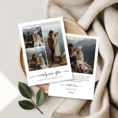 Modern Newlywed Merrily Ever After Christmas Photo シーズンカード