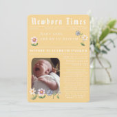 Modern Newspaper Flat Birth Announcement Card 案内状 (スタンド正面)