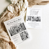 Modern Newspaper Moving Announcement 招待状