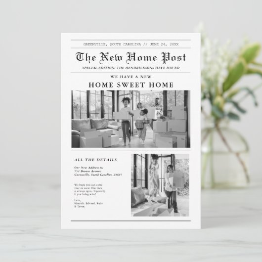 Modern Newspaper Moving Announcement 招待状 (スタンド正面)