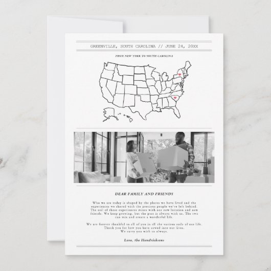 Modern Newspaper Moving Announcement 招待状 (裏面)