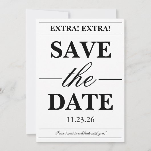 Modern Newspaper Photo 13th Birthday 招待状 (裏面)