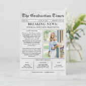 Modern Newspaper Photo Graduation Party 招待状 (スタンド正面)