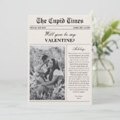 Modern Newspaper Photo Valentine's Day Card シーズンカード (スタンド正面)