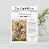 Modern Newspaper Photo Valentine's Day Card シーズンカード (スタンド正面)