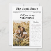 Modern Newspaper Photo Valentine's Day Card シーズンカード (正面)