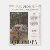 Modern Newspaper-Style Father’s Day Photo Blanket フリースブランケット (正面)